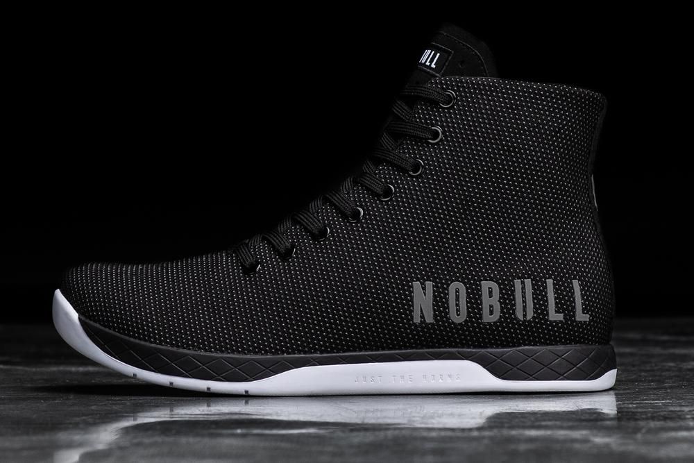 NOBULL High-Top Superfabric Uzun Spor Ayakkabı Bayan - Siyah Beyaz - Turkiye (ATZ-735289)